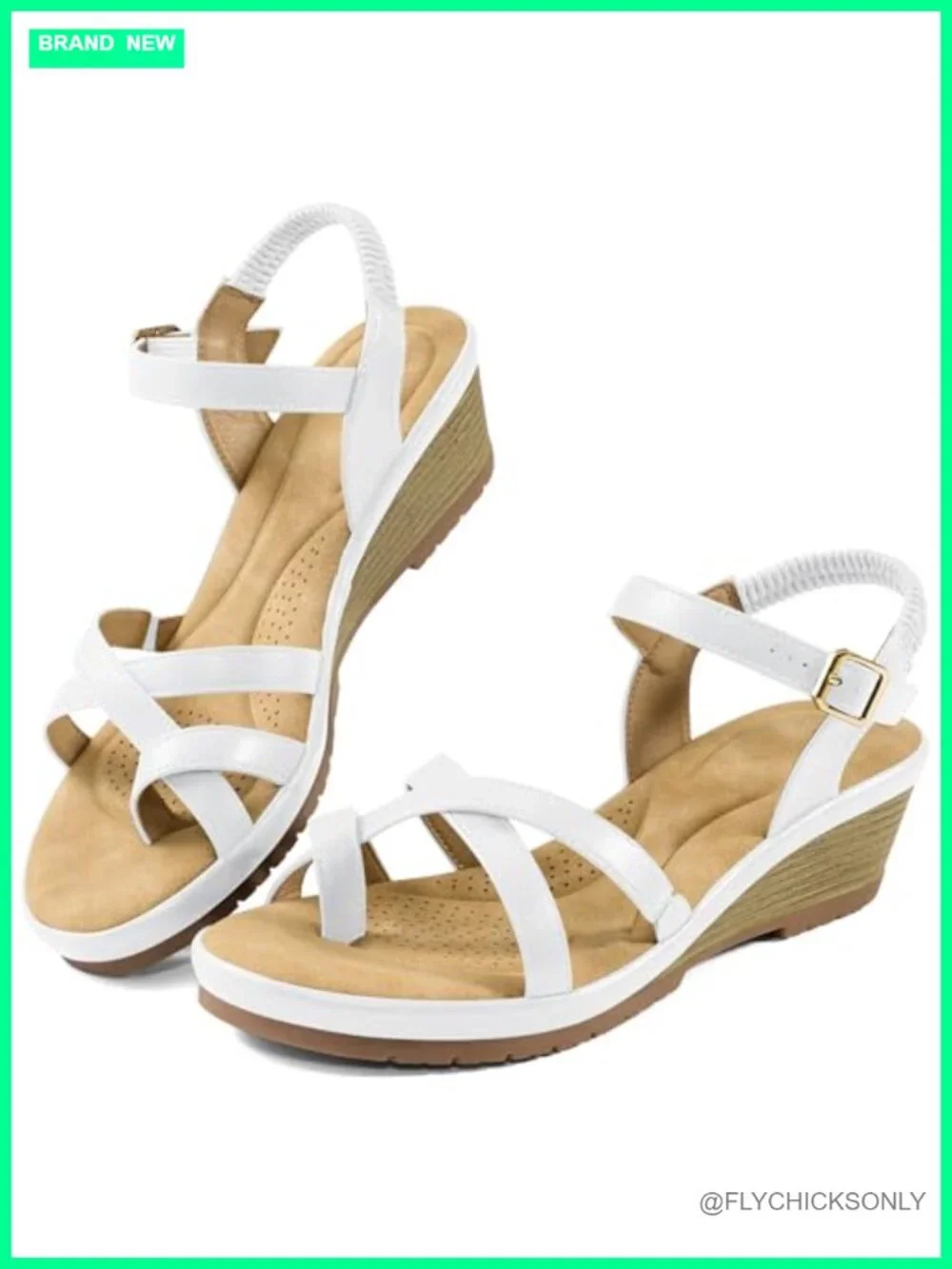PU Leather Wedge Sandals with Platform - Comfortable Casual Walking Shoes for